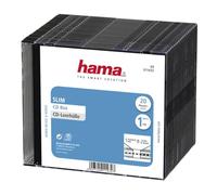 Hama Boîtier slim pour CD et Blu-ray – ultra mince, feuille de couverture – Lot 20 Noir/Transparent