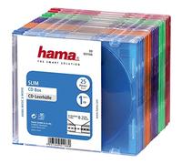 Hama Boîtier Slim CD/Blu-ray ultramince, feuille, lot 25 Transparent/Bleu/Orange/Vert/Rouge/Violet
