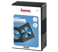 Hama Boîtier double DVD pour CD et Blu‑Ray – film pour jaquette – Lot de 5 Noir