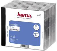 Hama - Boîtier de rangement pour CD - capacité : 1 CD - noir, transparent (pack de 10)
