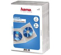 Hama Boîtier double pour DVD, CD et Blu-ray avec film pour jaquette Lot de 5 Transparent
