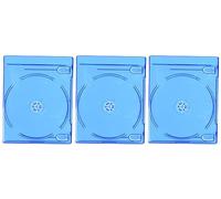 Hama Boîtier double (pour Blu-ray, convient également aux CD et DVD, avec film pour l'insertion de la jaquette, lot de 3) Bleu