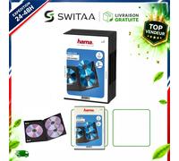 Hama Boîtier pour 3 DVD CD Blu-Ray Noir Lot de 5 Étuis de Rangement