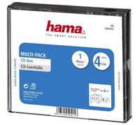 Hama Boîtier pour 4 CD/DVD/Blu-Ray, Multipack, 4 in 1, Noir/Transparent | Boîtier "Multipack" étui de protection pour 4 Disques, Compact, Gain de Place, Remplace Boite d'Origine Cassée
