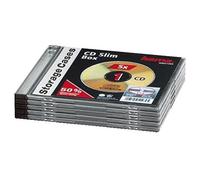 Hama Boîtier "Slim" (pour CD et disques Blu-ray, ultra mince, avec une feuille pour la couverture, lot de 5) Noir/Transparent