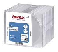 Hama Boîtier Slim (pour CD et disques Blu-Ray, Ultra Mince, avec Une Feuille pour la Couverture, Lot de 25) Transparent