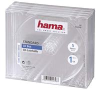Hama Étui à CD 00044748 – Transparent pour 1 CD/DVD/Blu-Ray, lot de 5