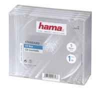 Hama Étui à CD 00044748 – Transparent pour 1 CD/DVD/Blu-Ray, lot de 5
