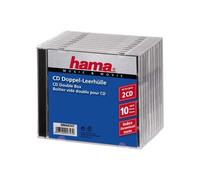 Hama Boîtier standard double (pour CD et disques Blu-Ray, Étui protecteur pour CD, paquet de 10) Noir/Transparent