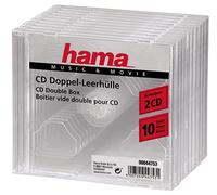 Hama Boîtier standard double pour CD et Blu‑Ray – 2 CD – transparent – Lot de 10