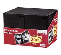 Hama Boîtier standard pour DVD, CD et Blu-ray - Film pour jaquette - Lot de 30, Noir