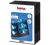 Hama Boîtier standard (pour 4 DVD, convient également aux CD et disques Blu-ray, avec film pour l'insertion de la jaquette, lot de 5) Noir