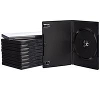 Hama Boîtier Standard (pour DVD, Convient également aux CD et aux Blu-Ray, avec Film pour l'insertion de la Jaquette, Lot de 10) Noir