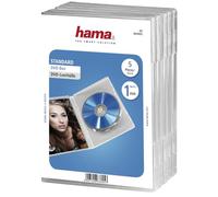 Hama Boîtier standard (pour DVD, convient également aux CD et aux Blu-ray, avec film pour l'insertion de la jaquette, lot de 5) Transparent