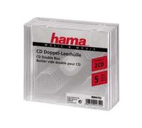 Hama Boîtier CD double standard – Protection pour CD et Blu-ray – Paquet de 5 Transparent