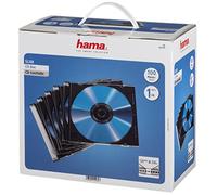 Hama Boîtier Slim CD/Blu-ray ultra mince avec feuille de couverture Lot de 100 Noir/Transparent