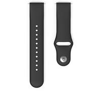 Hama Bracelet de montre Fitbit 22 mm (bracelet de rechange réglable pour montre connectée Fitbit Versa 2, Versa, Versa Lite, bracelet de rechange en silicone, bouton en acier inoxydable) Noir
