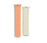 Hama Bracelet magnétique pour Apple Watch, Orange/beige, 38/40/41 mm, Moderne
