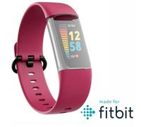 Hama Fitbit Watch Band 22mm (Bracelet de rechange réglable pour montre connectée Fitbit Charge 5, bracelet interchangeable en TPU, boucle en acier inoxydable) Rouge Rouge Normal, Moderne