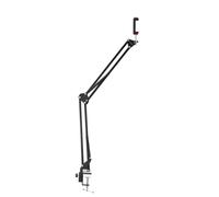 Hama Bras articulé de Telephone (Support articulé, Bras Flexible Smartphone Webcam Mirco Tablette eclairage annulaire, Support Universel Inclus, Fixation de Table à vis, Filetage 1/4", 70cm Max) Noir