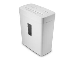 Hama Broyeur de Papier, Destructeur Dechiqueteuse Documents Cartes DVD Agrafes, 5 Feuilles A4, Lames aciers, Securité on/Off Automatique, Fonction Retour, Corbeille 13L, Sécurité P5 T2 E2 O1, Blanc
