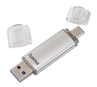 Hama C-Laeta Clé USB 3.1 Gen 1 - Flash Drive 128 Go, Vitesse jusqu'à 40 Mo/s, Clef avec connecteurs USB A & USB C, pour PC/Mac/Tablette et Smartphone - Argentée