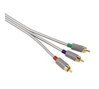Hama Câble 3 RCA M / 3 RCA M.(3 couleurs R.V.B). Contacts dorés.1,50m. Silver