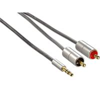 HAMA Câble AluLine 3,5mm-2xRCA 1m
