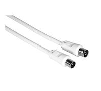 Hama Câble antenne TV coaxial 3 m - Haute qualité, double blindage 75 dB - Connexion TV, décodeur, prise murale - Blanc