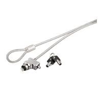 Hama Câble Antivol pour Ordinateur Portable PC ou Ecran able de sécurité pour PC, avec 2 Clés, 1.80m, Acier)