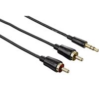 HAMA Câble audio 3.5mm-2xRCA Flexislim Or Noir 1.5m