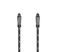 Hama Câble audio à fibres optiques, connecteur ODT (Toslink), plaqué or, 3,0 m,Garantie 30 ans,Noir et Gris