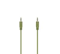 Hama Câble Audio Flexi-Slim, Jack mâle 3,5 mm/f. mâle, doré, Vert, 0,75 m
