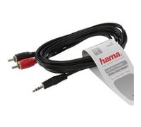 Hama - Câble audio - mini-phone stereo 3.5 mm mâle pour RCA mâle - 2 m - noir Noir G