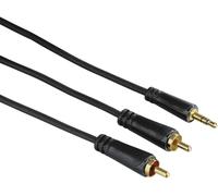 Hama Câble audio stéréo jack mâle / cinch stéréo mâle connecteurs dorés - 1,5 m