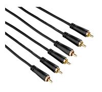 Hama Câble audio/vidéo, 3 RCA mâles - 3 RCA mâles, plaqué or, 3m