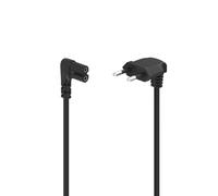 Hama Câble d'alimentation 1.5m Bipolaire Type C Fiche Euro coudée vers Prise Femelle en 8/C7 coudée (Cordon EU Plug C7 pour Samsung Philips Toshiba LG Sony Sharp Panasonic LED Flat TV) Noir
