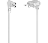 HAMA Câble d'alimentation fiche euro coudée blanc 3,0m