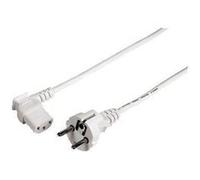 Hama - Câble d'alimentation - power CEE 7/7 (M) pour power IEC 60320 C13 - 5 m - moulé, connecteur à 90 ° - blanc Blanc G