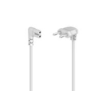 HAMA Câble d'alimentation, prise européenne coudée, blanc, 1,5 m