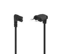 HAMA Câble d'alimentation, prise européenne coudée, noir, 5,0 m
