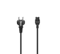 Hama Câble d'alimentation Secteur avec Terre (câble Alimentation pour Ordinateur/Notebook/TV, Adaptateur Secteur, Prise de Terre Type F, Fiche trèfle à 3 Broches, 1.5 m, Garantie 10ans) Noir