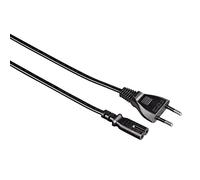 Hama Câble d'alimentation secteur (norme européenne, bi-polaire, Euro à 2 broches, droit, fiche d'alimentation sur prise double Euro, 0,75 m) Noir