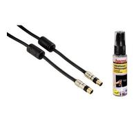 Hama Câble D'Antenne 1,5m 100db+TV Nettoyant Connecteur Coaxial Raccord Coax