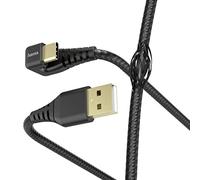 Hama Câble de charge/données "Gamer" (câble USB-A vers USB-C, coudé, compatible avec Samsung, Huawei, LG, Sony, Xiaomi, Wiko, résistant, longueur de 1,5 m) Noir