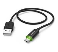 Hama Câble de charge / données micro-USB avec affichage à LED 1 M noir Noir G