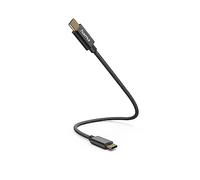 Hama Câble de charge USB C - USB C (USB 2.0 Type-C, 3A, 20 cm, 480 Mbit/s, chargeur, nylon) noir