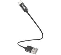 Hama Câble USB 2.0 - USB-A mâle vers USB-C mâle, 0,2 m, Transfert 480 Mbit/s, Charge rapide, Compatible Android, iPhone, Samsung