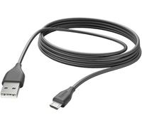 Hama Câble de charge USB USB 2.0 USB-A mâle, USB-Micro-B mâle 3.00 m noir gaine en PVC 00201588
