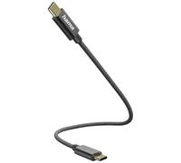 Hama Câble de charge USB C - USB C (USB 2.0 Type-C, 3A, 20 cm, 480 Mbit/s, chargeur, nylon) noir
